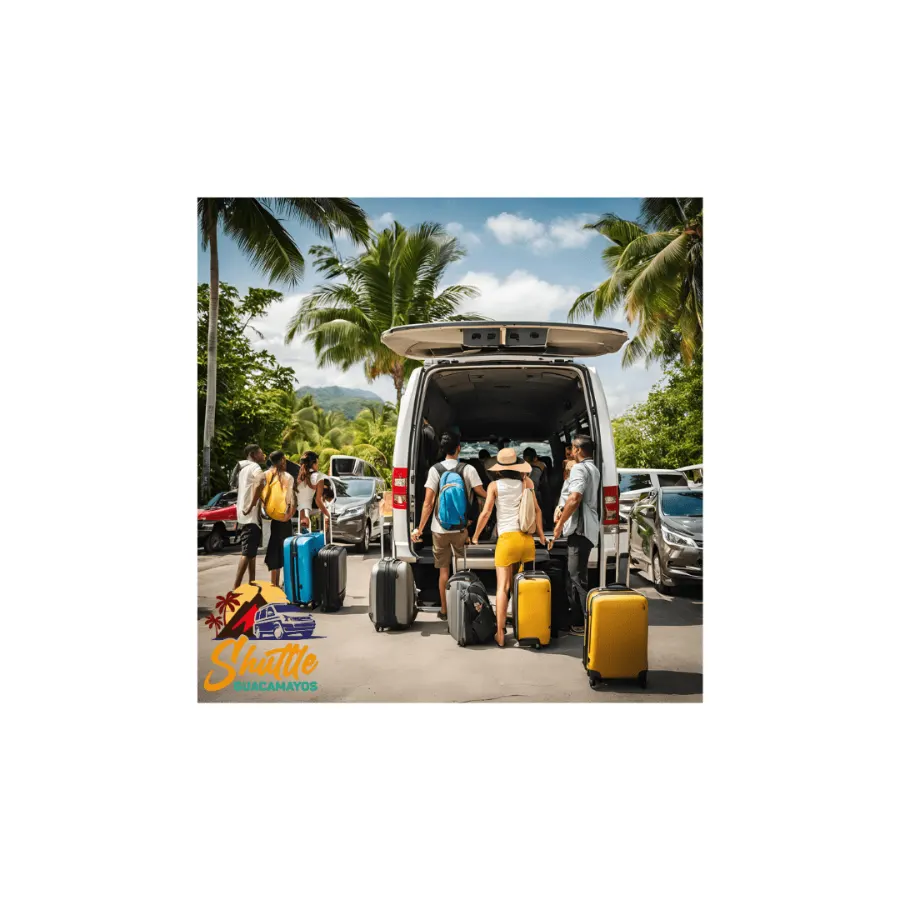 Airport transfer van with luggage, San Pedro Sula